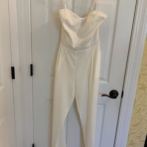 White jumpsuit with removable straps